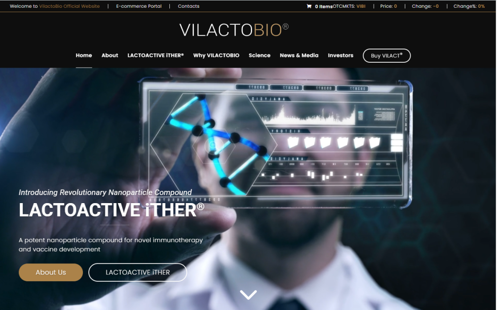 Vilactobio.com homepage